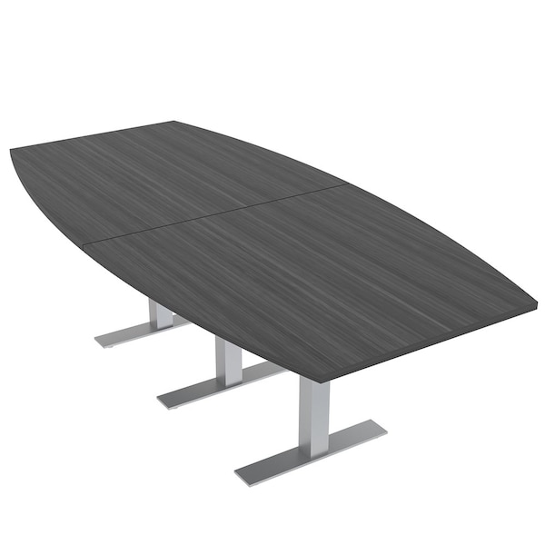 45 in W, 96 in L, 29 in H, Engineered Wood Top, Grey